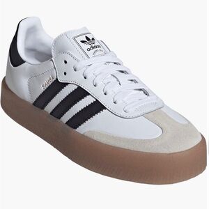 Women’s Original Sambae Shoes. Size 5. Cloud White/Core/Black/Gold Metallic.